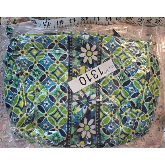 Vera Bradley Floral Quilted Cosmetic Bag With Zipper & Side Ties - Picture 8 of 8